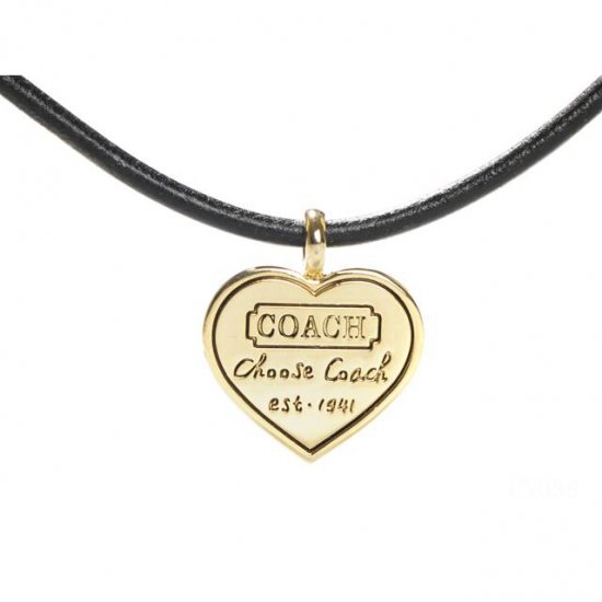 Coach Heart Logo Black Necklaces CXQ Coach Heart Logo Black Necklaces CXQ